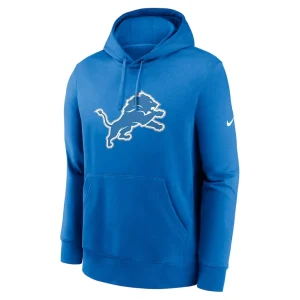 Detroit lions nike club logo pullover hoodie Blue M