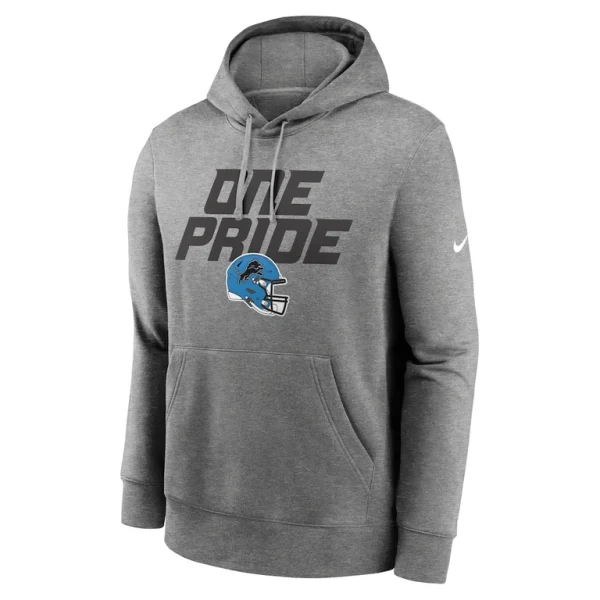 Detroit lions nike club logo pullover hoodie Heather gray M