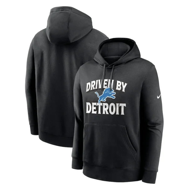 Detroit lions nike fan iconic club fleece pullover hoodie Black