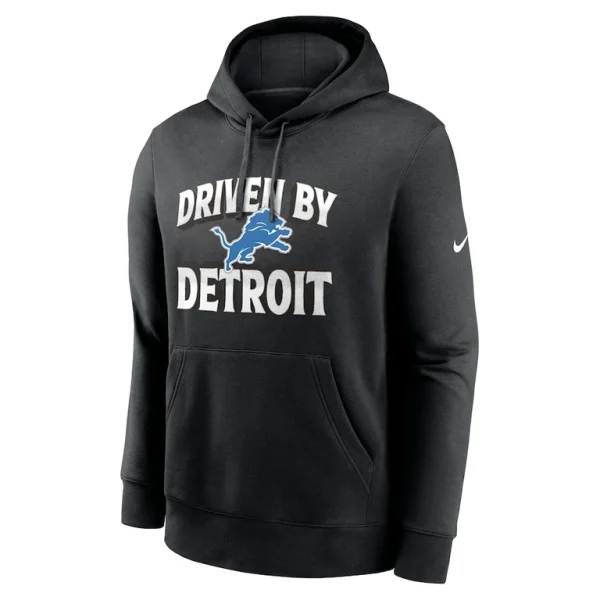Detroit lions nike fan iconic club fleece pullover hoodie Black M