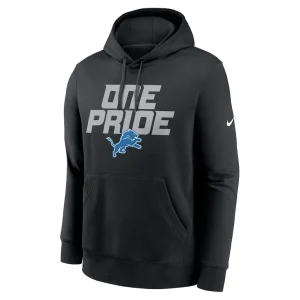 Detroit lions nike hometown fleece pullover hoodie Black M