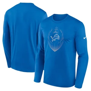 Detroit lions nike icon legend performance long sleeve t shirt Blue