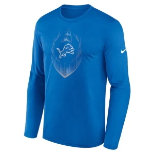 Detroit lions nike icon legend performance long sleeve t shirt Blue M