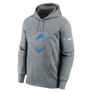 Detroit lions nike icon performance pullover hoodie Heather gray M