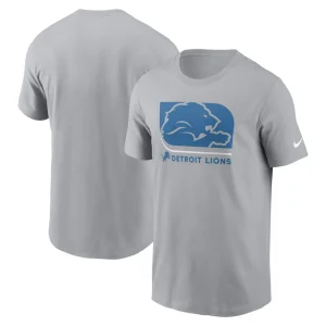 Detroit lions nike lockup essential t shirt Gray