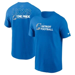 Detroit lions nike outline t shirt Blue