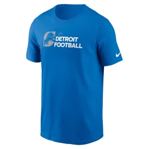 Detroit lions nike outline t shirt Blue M