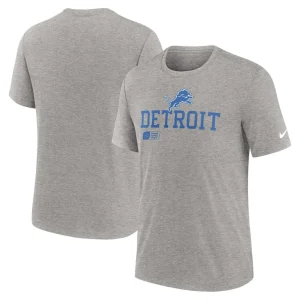 Detroit lions nike overlap lockup tri blend t shirt Heather gray