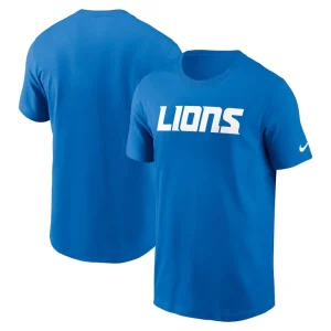 Detroit lions nike primetime wordmark essential t shirt Blue