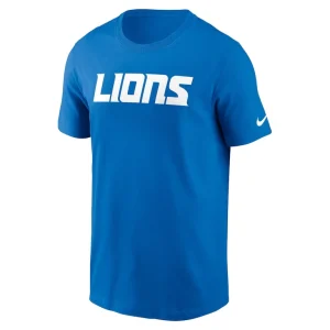 Detroit lions nike primetime wordmark essential t shirt Blue M