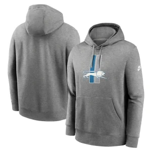 Detroit lions nike rewind club logo pullover hoodie Heather gray