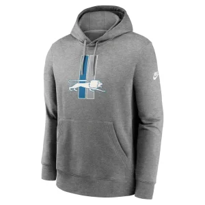 Detroit lions nike rewind club logo pullover hoodie Heather gray M
