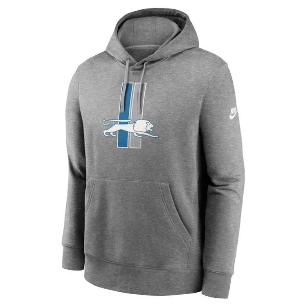Detroit lions nike rewind club logo pullover hoodie Heather gray M