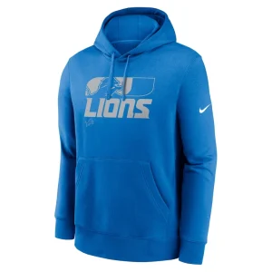 Detroit lions nike team reveal club pullover hoodie Blue M