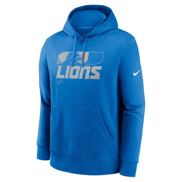 Detroit lions nike team reveal club pullover hoodie Blue M