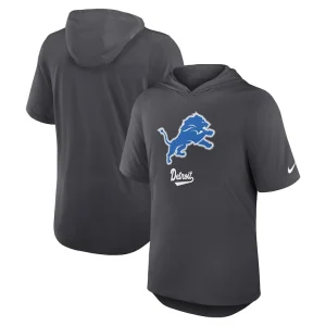 Detroit lions nike tri blend performance hoodie t shirt anthracite Multi