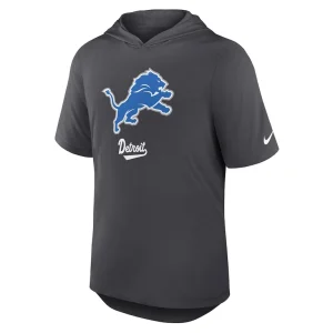 Detroit lions nike tri blend performance hoodie t shirt anthracite Multi M