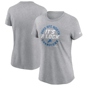 Detroit lions nike womens 2023 nfc north division champions locker room trophy collection t shirt Gray