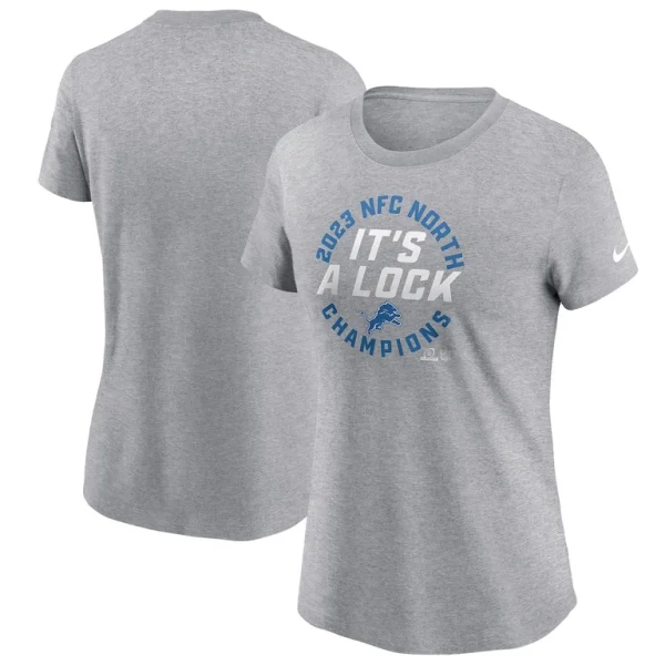 Detroit lions nike womens 2023 nfc north division champions locker room trophy collection t shirt Gray