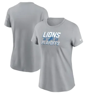 Detroit lions nike womens 2023 nfl playoffs iconic t shirt Gray