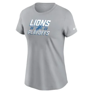 Detroit lions nike womens 2023 nfl playoffs iconic t shirt Gray M