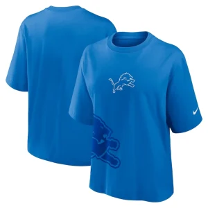 Detroit lions nike womens boxy t shirt Blue