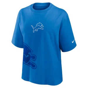 Detroit lions nike womens boxy t shirt Blue S