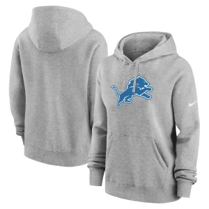 Detroit lions nike womens club fleece pullover hoodie Heather gray