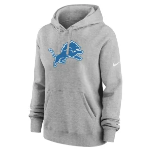 Detroit lions nike womens club fleece pullover hoodie Heather gray S