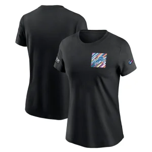 Detroit lions nike womens crucial catch sideline tri blend t shirt Black