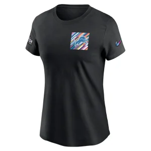 Detroit lions nike womens crucial catch sideline tri blend t shirt Black S