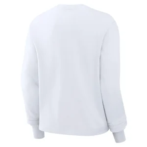 Detroit lions nike womens essential long sleeve boxy t shirt White M