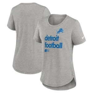 Detroit lions nike womens fashion tri blend t shirt Heather gray
