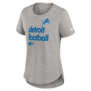 Detroit lions nike womens fashion tri blend t shirt Heather gray S