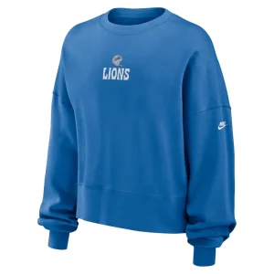 Detroit lions nike womens oversized rewind pullover sweatshirt Blue S