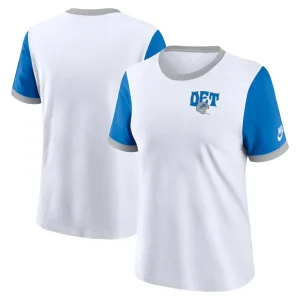 Detroit lions nike womens rewind ringer t shirt Whiteblue