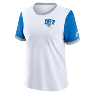 Detroit lions nike womens rewind ringer t shirt Whiteblue S