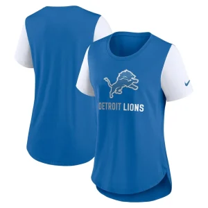 Detroit lions nike womens team nod tri blend fashion t shirt Blue