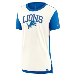 Detroit lions nike womens wordmark tri blend t shirt Creamblue S