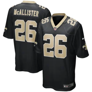 Deuce mcallister new orleans saints nike game retired player jersey Black