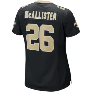 Deuce mcallister new orleans saints nike womens game retired player jersey Black L