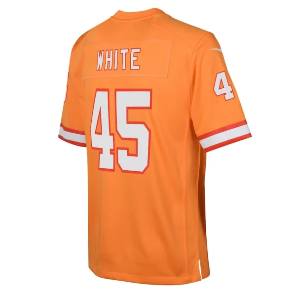 Devin white tampa bay buccaneers nike youth game jersey Orange Yth L