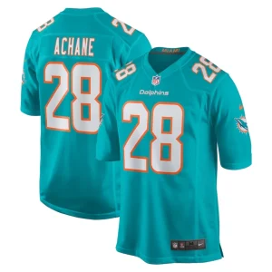 Devon achane miami dolphins nike player game jersey Aqua