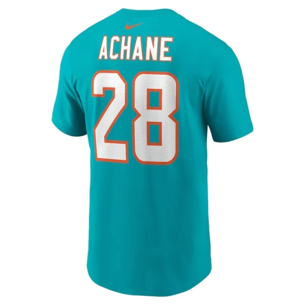 Devon achane miami dolphins nike player name number t shirt Aqua L