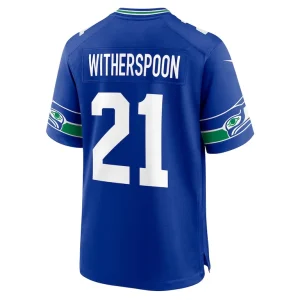 Devon witherspoon seattle seahawks nike throwback player game jersey Royal L