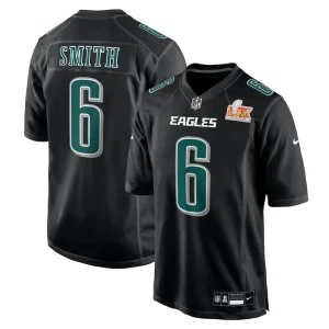 Devonta smith philadelphia eagles nike super bowl lix fashion game player jersey Carbon black