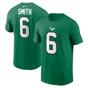 Devonta smith philadelphia eagles nike youth player name number t shirt Kelly green