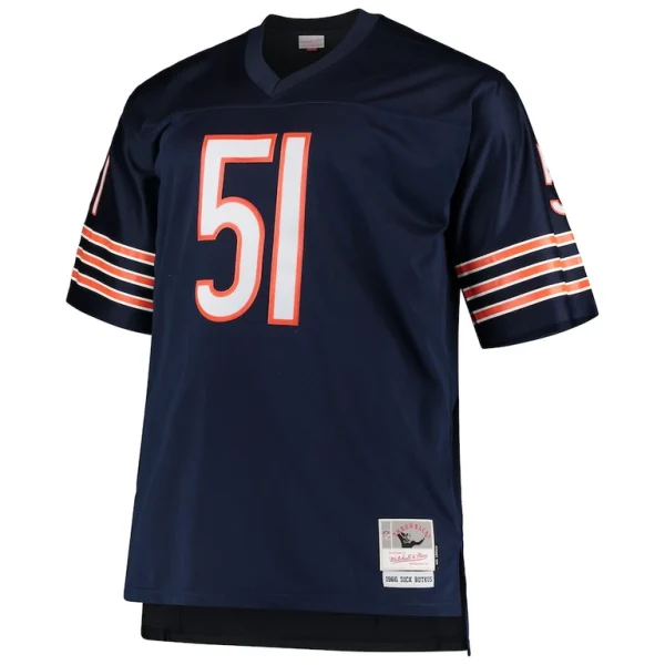Dick butkus chicago bears mitchell ness big tall 1966 retired player replica jersey Navy 3XB