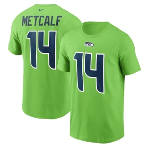 Dk metcalf seattle seahawks nike name number t shirt Neon green