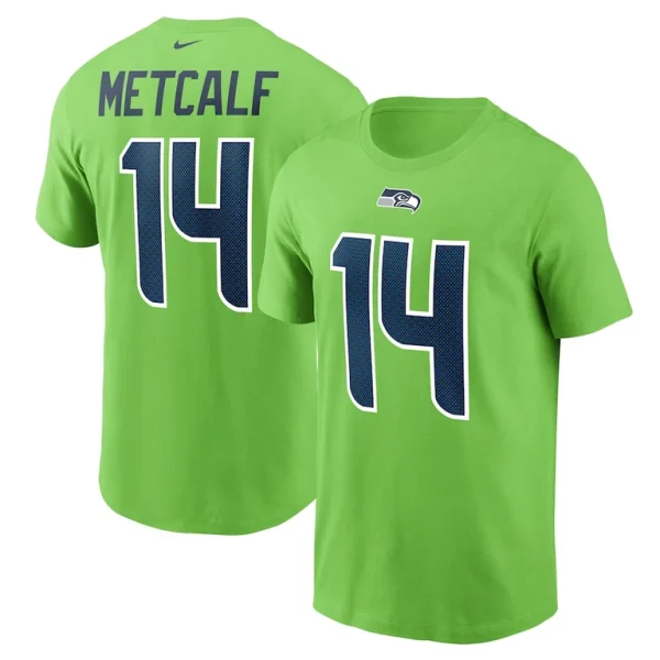 Dk metcalf seattle seahawks nike name number t shirt Neon green
